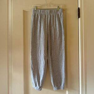 Lazypants  heathered gray elastic waist jogger sweatpants w elastic pant legs S